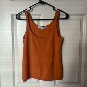 Carolina Herrera orange 100% cashmere tank size small